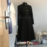 Winter wool black coat