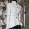 Asymmetrical peplum women blazer with officer col, bouton down, made to measure