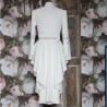Asymmetrical peplum women blazer with officer col, button down, made to measure