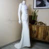 Mermaid strapless wedding dress with train, made to measure