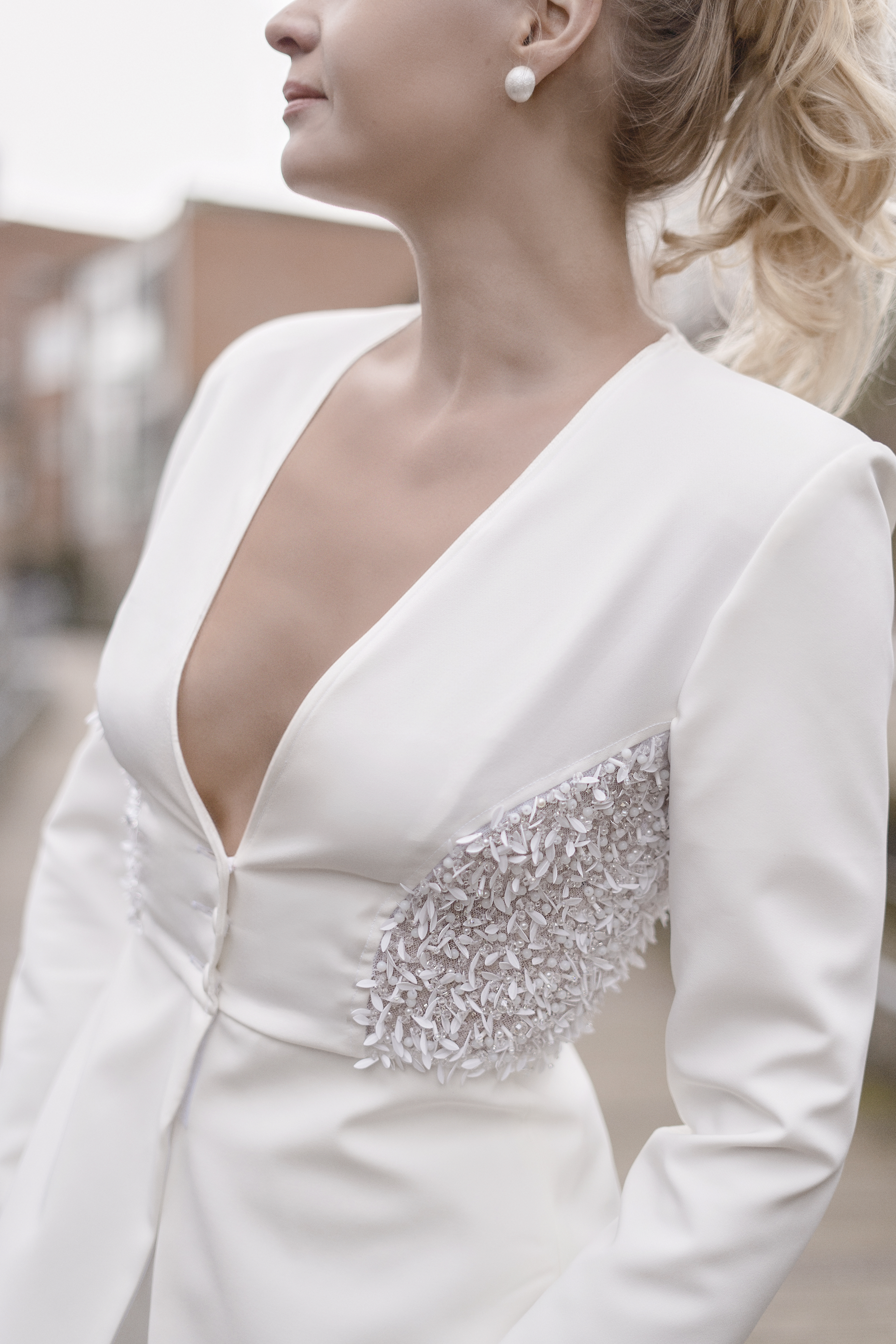 White peplum pants suit - Dagmara Joly
