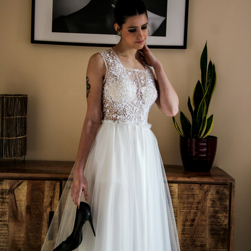 robe longue asymetrique mariage