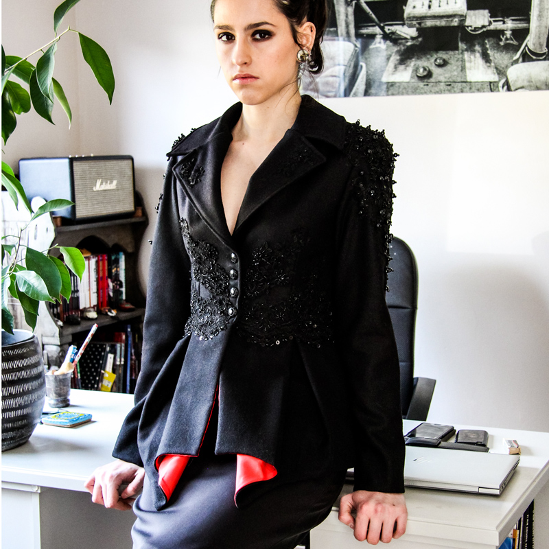 black peplum jacket